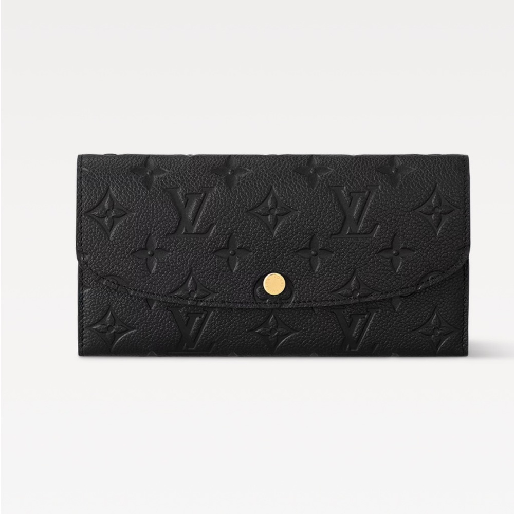Emilie LV Black Wallet with Iconic Monogram. Empreinte leather. Authentic